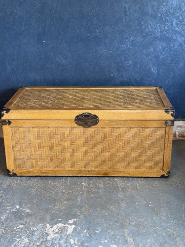 Vintage rattan trunk large - vintage,