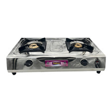 Gas Stove Stainless Steel Double Burner – Portable LPG Gas Cooker