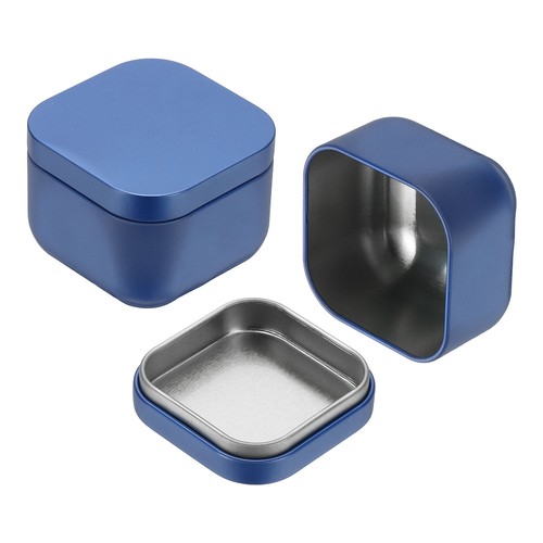Pcs square tin can with - 2,