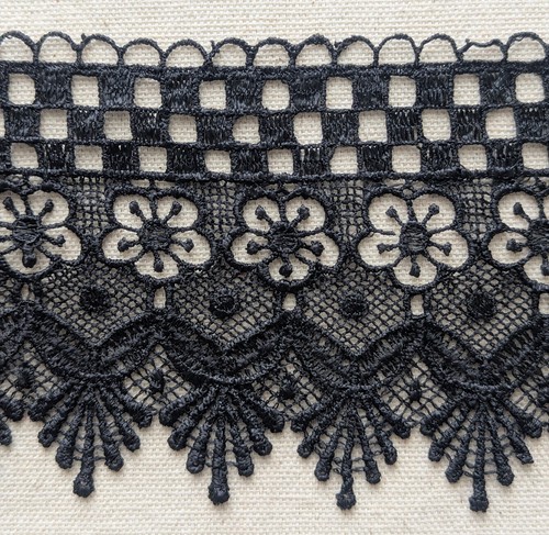 Black crochet guipure - guipure, trim