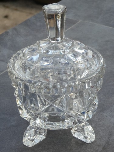 Legs clear glass sugar bowl - legs,