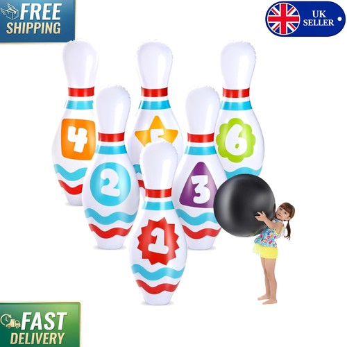Bright red inflatable bowling - red,