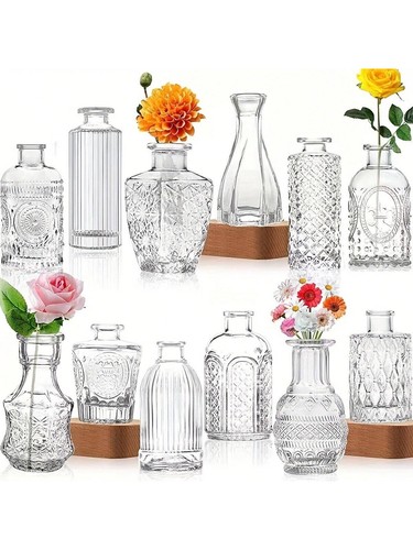 Set glass bud vase - 12,