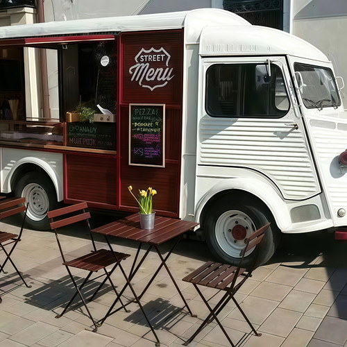Vintage food truck trailer - truck,
