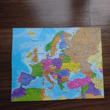 Colourful map europe - map, wall
