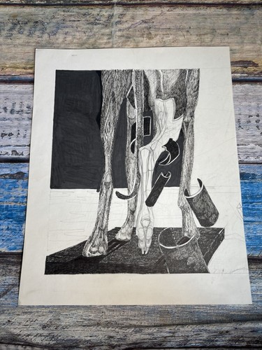 Original anatomical ink pencil - ink,