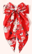 Large Satin Bow Hair Clip Barrettes Wedding Ribbon Korean Hair Grip 8 Inches