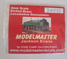 OO Gauge Locomotive Nameplates