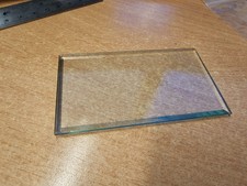 Antique French Carriage clock BEVELED GLASS PANEL 83 mm x  53 mm