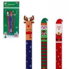 Legami Erasable Gel Pen Christmas Set With 3 Gel Pen Santa Reindeer