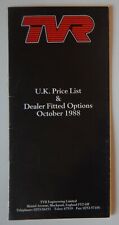 TVR RANGE orig 1988 UK Mkt Price List Brochure - 2.9S 350i 400SE 450SE 450 SEAC