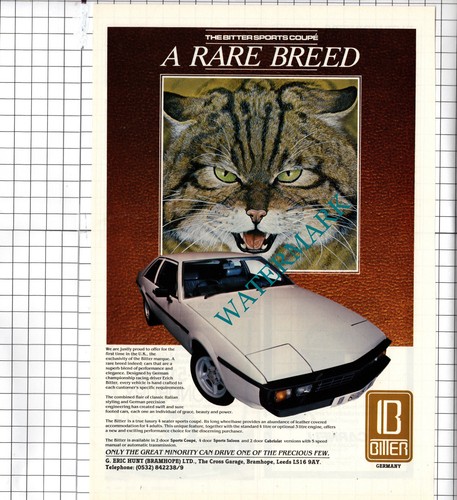 Bitter sports coupe car advert - bitter,