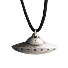 UFO Flying Saucer Pewter Pendant