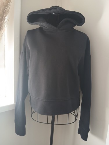 Zara black cropped hoodie - black,