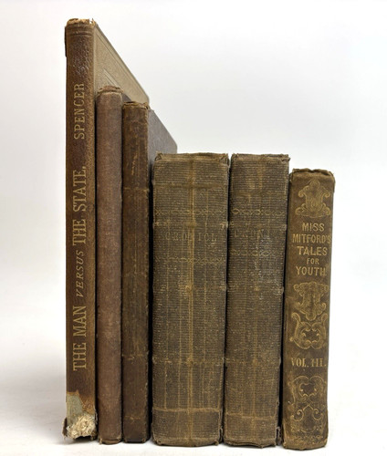 Distressed old books with - distressed,