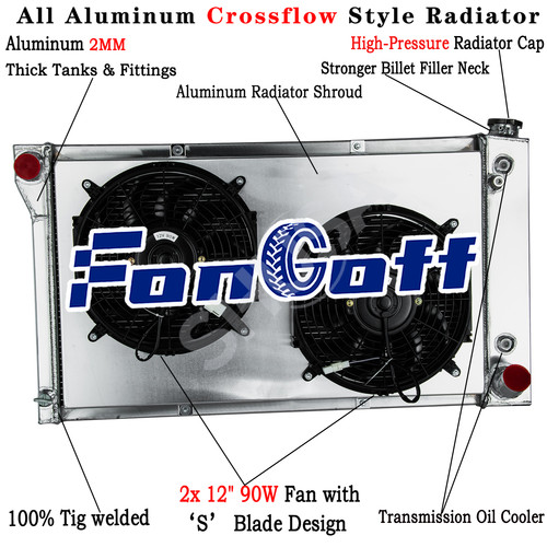Rows radiator shroud fan - rows,