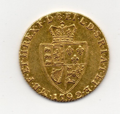 1792 gold guinea george - guinea,, iii