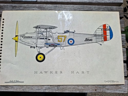 Hawker hart laminated print - hawker,