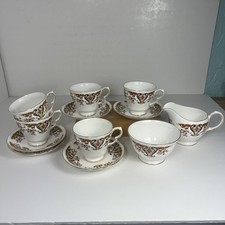Colclough - Royale - 5 x Tea Cups & Saucers, Milk Jug & Sugar Bowl - Vintage