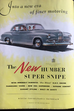 1952 Vintage Advertising Humber Super Snipe Rootes Genuine not copy VGC Earl Ct