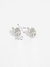 Stainless Steel Hamsa Hand Stud Earrings Good luck Women Jewellery Gift UK