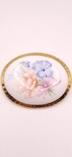 Vintage Ceramic Porcelain Floral Brooch Large Oval Aynsley?