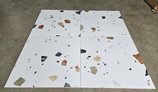 Colourful White Terrazzo Effect Wall & Floor Matte Porcelain Tiles 59x59 8m2