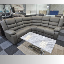 Roma Recliner Stylish Comfortable 2C2 Leather Corner Sofa with Cupholders