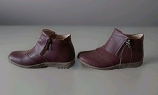 Pair Of Damart Ladies Size 36 Side Zip Burgundywalking Shoes