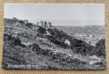 Harlech & Castle from the East, Gwynedd Landscape, Real Photo RP Salmon Postcard
