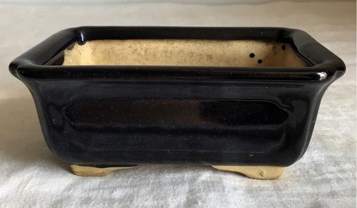 Dark blue glazed rectangular - blue,