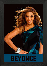 Beyonce in lowpoly art Framed
