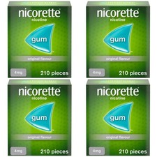 Nicorette Gum Original Chewing Gum 4mg - 840 Pcs (4x210) - Exp 08/26