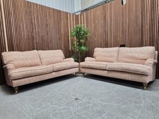 2x Sofa.com Bluebell 2.5 Seater Sofas In Colefax & Fowler Carnforth Coral Fabric