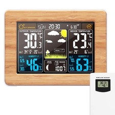 Wireless Weather Station Digital Colorful Forecast Clock Outdoor Time RRP £31