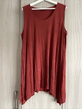 Barbara Speer Women's Sleeveless Tunic Size 2 In Crinkle Jersey Rust Color