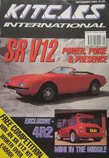 Kitcars International 09/1992 featuring Mini 4R2, SR V12, Midtec Spyder, Pilgrim