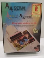 Vtg 1989 A4 Hand Held Scanner Kit + Diskette PC World Hardware OCR Software Disk