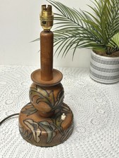 Vintage unusual  Wooden Painted Table Lamp