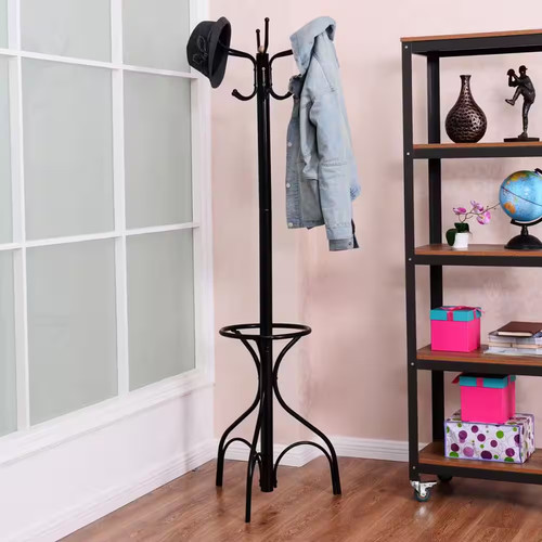 Black metal coat hat rack - metal,