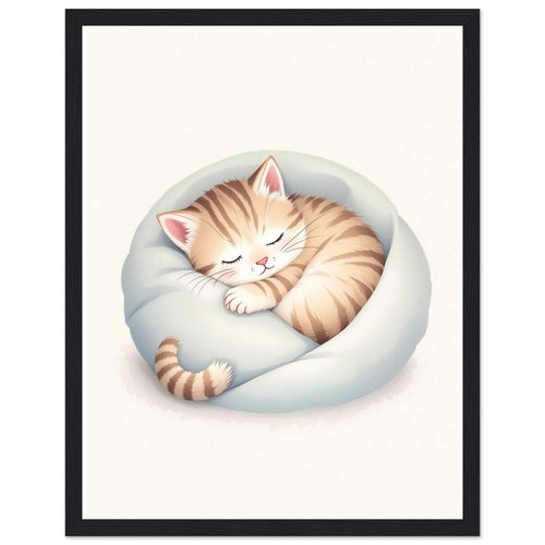Sleeping kitten wall - sleeping,