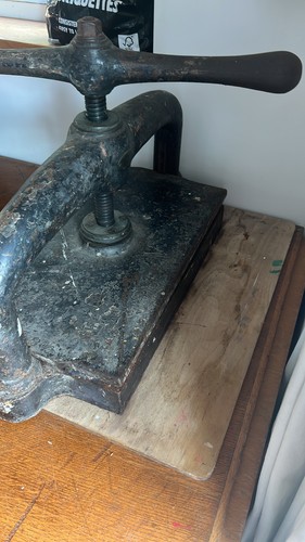 Antique cast iron book press - antique,