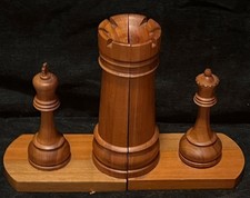Vintage Carved Wood Chess Set