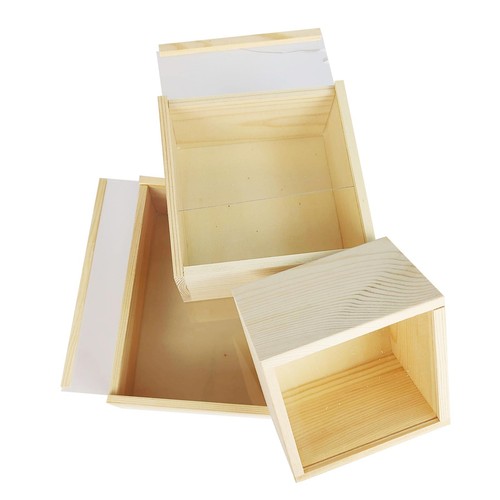 Natural wooden display boxes - wooden,