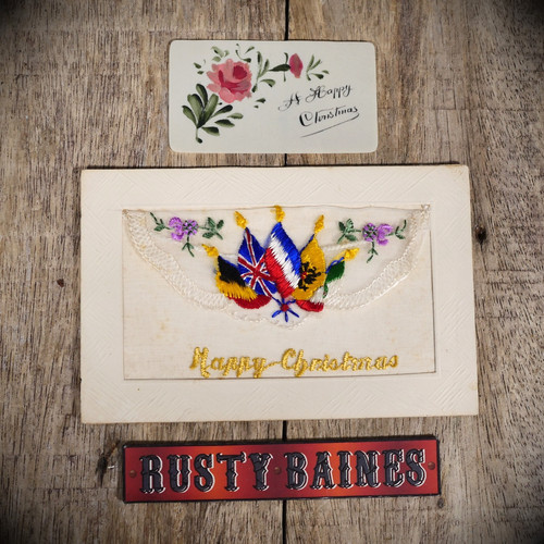 Postcard ww1 era embroidered - ww1,