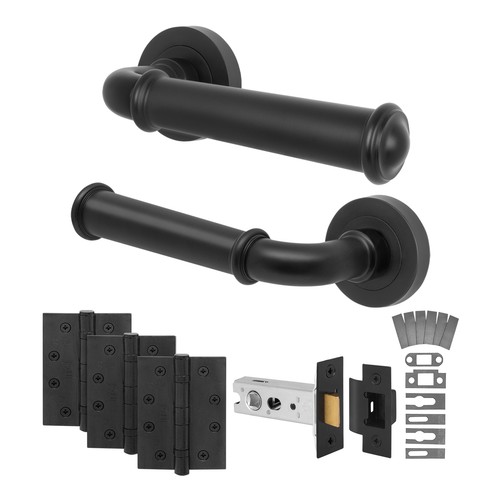 Black internal door - black, handle