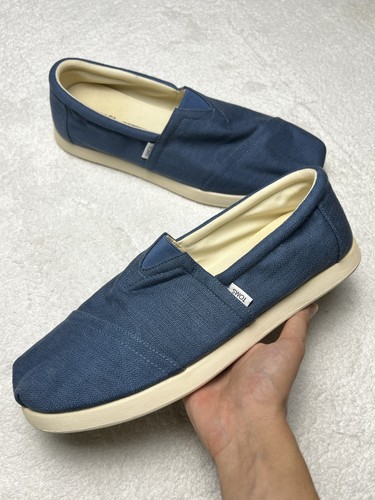 Toms blue slip on canvas - toms, slip-on