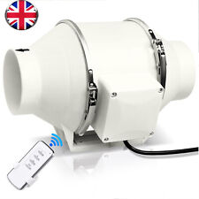 4" Inch Silent Extractor Fan Duct Hydroponic Inline Exhaust Industrial Home Vent