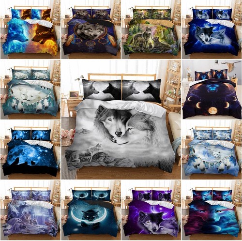 Wolf galaxy duvet quilt - 3d,