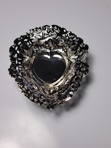 Antique silver heart - silver,